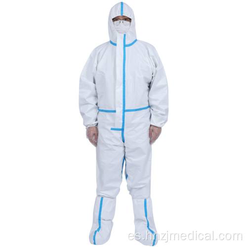 Ropa protectora médica desechable blanca